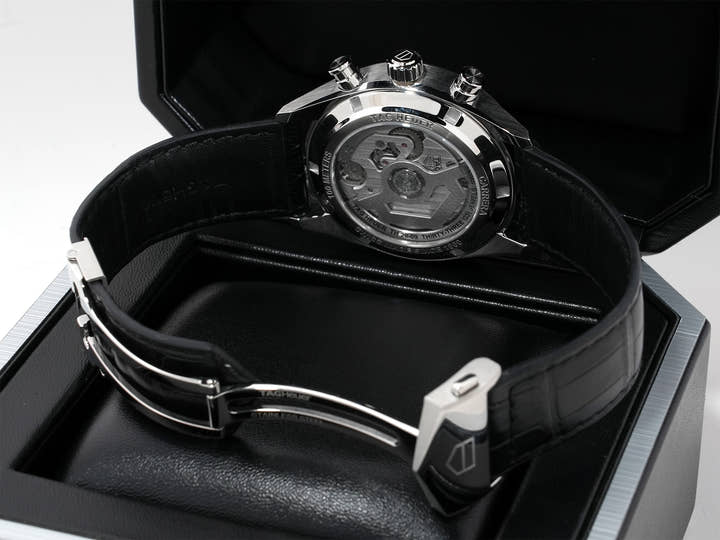 TAG Heuer Carrera Tourbillon Chronograph Ref. CBS5011.FC6566 Stainless Steel Green Dial Excellent Condition eazfusxr