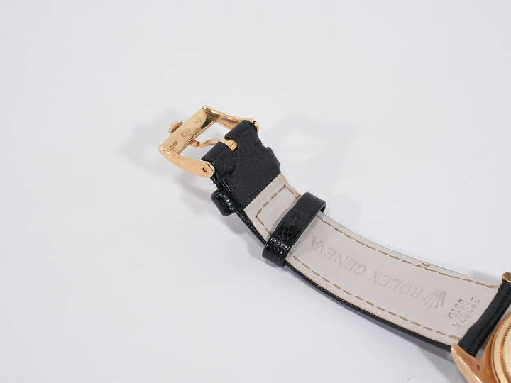 ロレックス デイトジャスト Ref.16018 イエローゴールド シャンパンx10Pダイヤ文字盤 革ベルト 美中古 rm3epohi