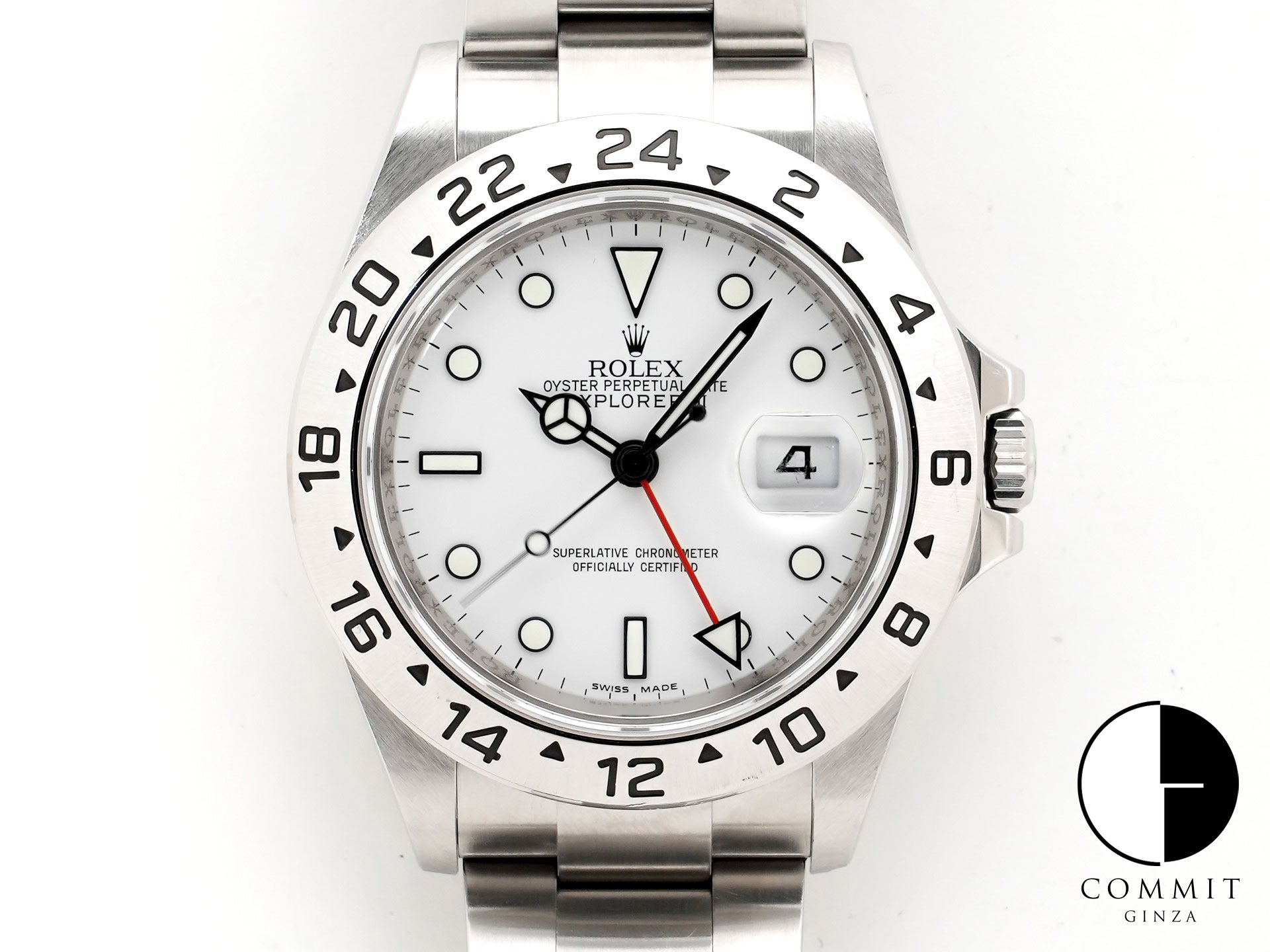 ロレックス エクスプローラーII Ref.16570 ステンレススチール ホワイト文字盤 オイスターブレスレット 中古 egwdvhh8
