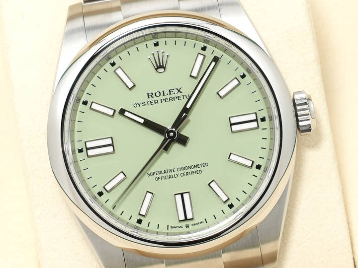 ロレックス オイスターパーペチュアル41 Ref.134300 ステンレススチール ピスタチオ文字盤 未使用 h6qhqqxx