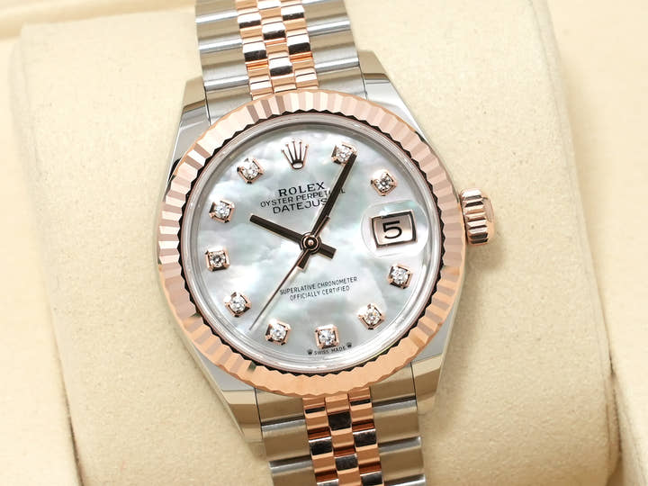 ロレックス デイトジャスト Ref.279171NG ステンレススチール/エバーローズゴールド ホワイトシェル文字盤 ジュビリーブレスレット 美品 tpogjk3i