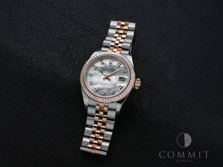 ロレックス デイトジャスト Ref.279171NG ステンレススチール/エバーローズゴールド ホワイトシェル文字盤 ジュビリーブレスレット 美品 tpogjk3i
