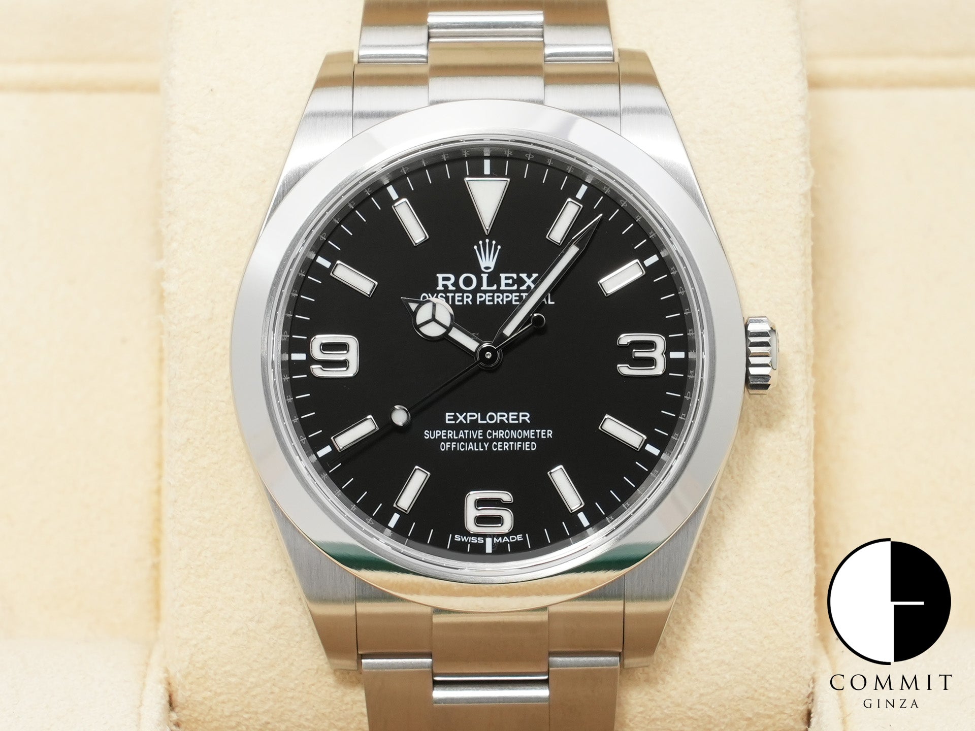 ロレックス エクスプローラーI Ref.214270 ステンレススチール ブラック文字盤 オイスターブレスレット 美品 bhywm4as