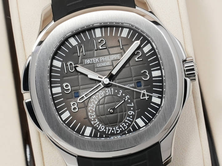 パテックフィリップ アクアノート トラベルタイム Ref.5164A-001 ステンレススチール ブラック文字盤 美品 y4ocniha