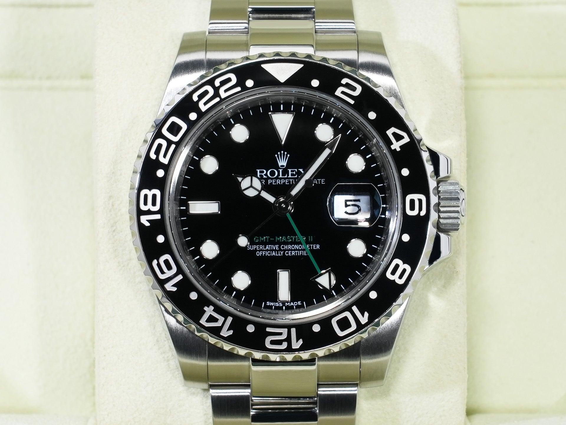 ロレックス GMTマスターII Ref.116710LN ステンレススチール ブラック文字盤 オイスターブレスレット 美中古 9snoghnd