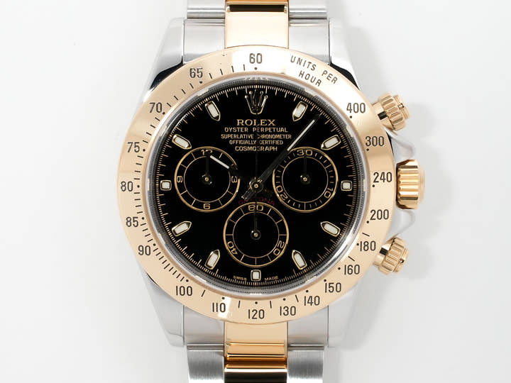 ロレックス デイトナ Ref.116523 ステンレススチール/イエローゴールド ブラック文字盤 中古 7c6iiheb