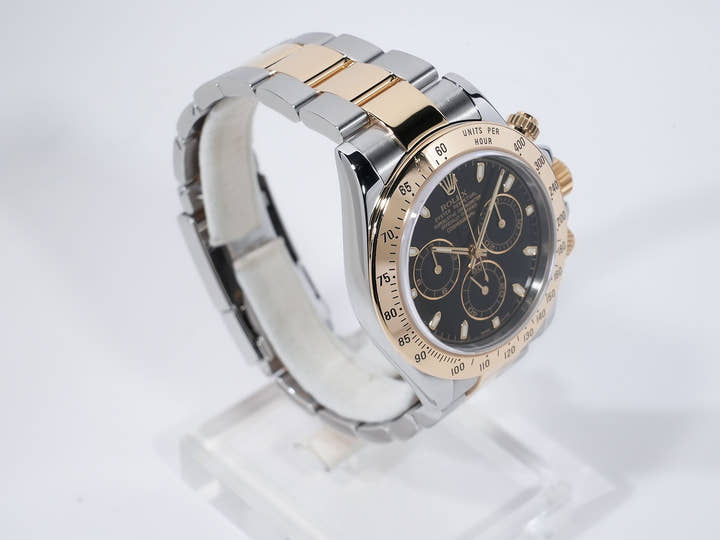 ロレックス デイトナ Ref.116523 ステンレススチール/イエローゴールド ブラック文字盤 中古 7c6iiheb