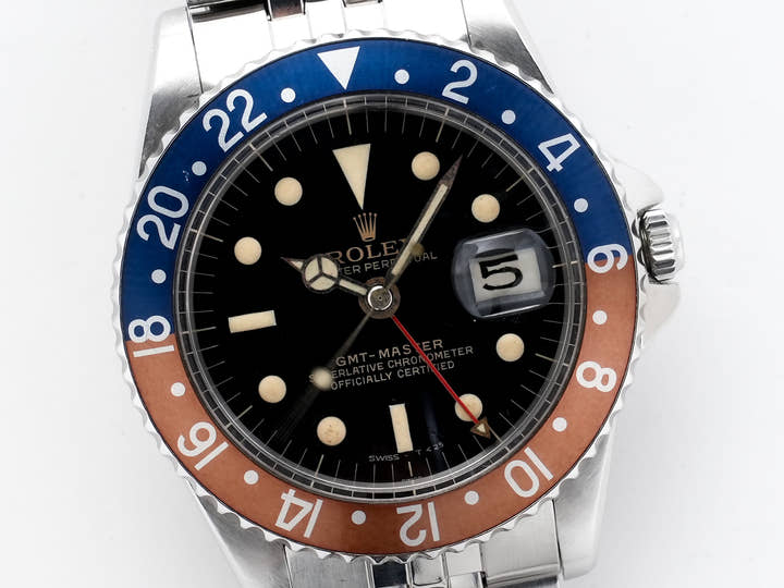 ROLEX GMT-Master Ref.1675 Stainless Steel Black Dial Oyster Bracelet Used 5ycczxkj