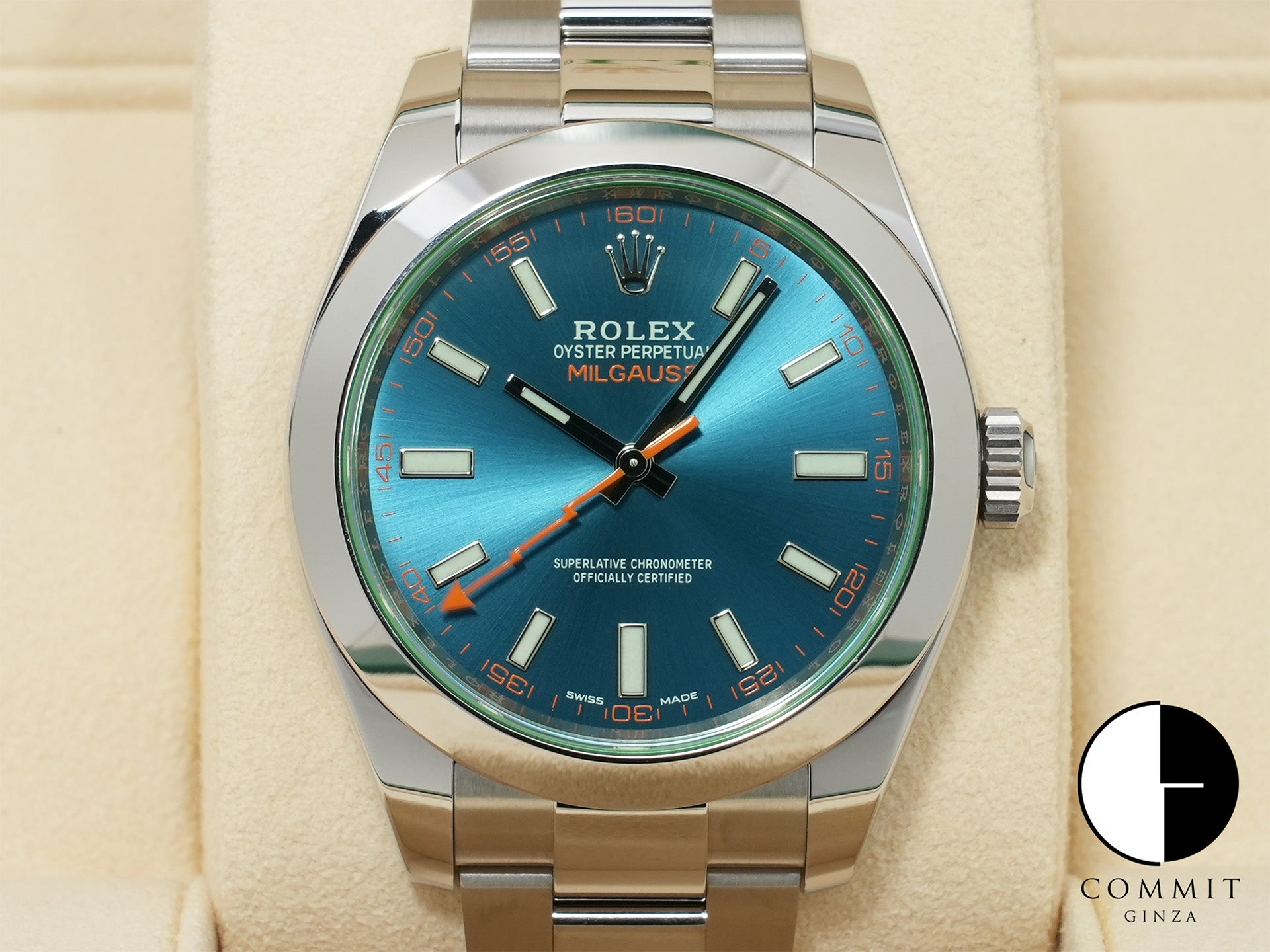 ロレックス ミルガウス Ref.116400GV ステンレススチール Zブルー文字盤 未使用 peecnh3s
