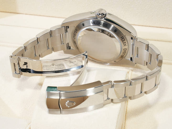 ロレックス ミルガウス Ref.116400GV ステンレススチール Zブルー文字盤 未使用 peecnh3s