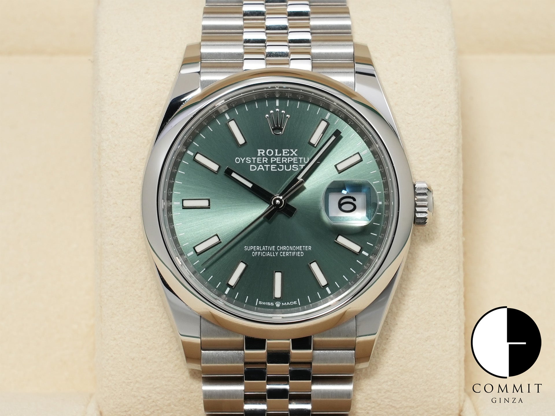 ロレックス デイトジャスト36 Ref.126200 ステンレススチール ミントグリーン文字盤 ジュビリーブレスレット 美中古 yphm8vuu