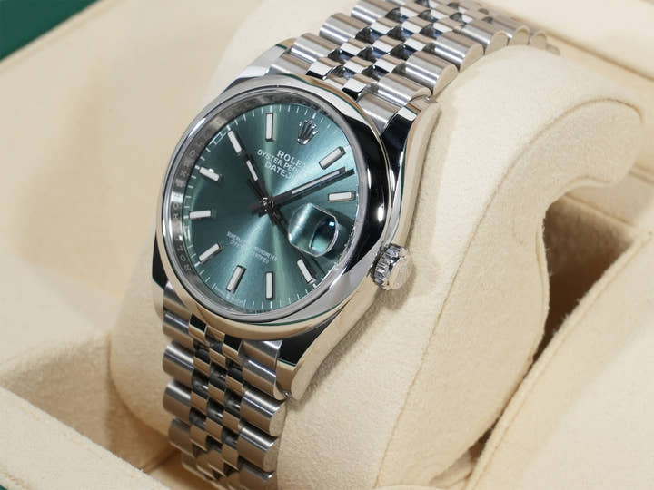 ロレックス デイトジャスト36 Ref.126200 ステンレススチール ミントグリーン文字盤 ジュビリーブレスレット 美中古 yphm8vuu