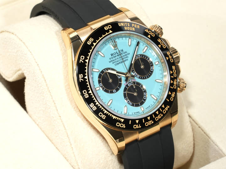 Rolex Daytona Ref. 126518LN Yellow Gold Turquoise Blue Dial Unused 2yctvdch