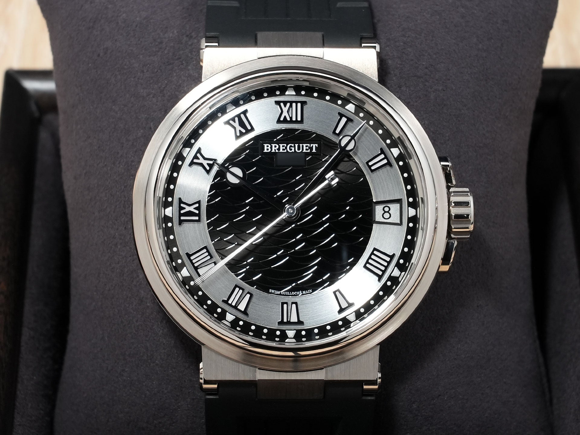 ブレゲ マリーン Ref.5515BB/92/5ZU ホワイトゴールド ブラック仕上げのゴールドダイヤル文字盤 美品 29d6ecpc