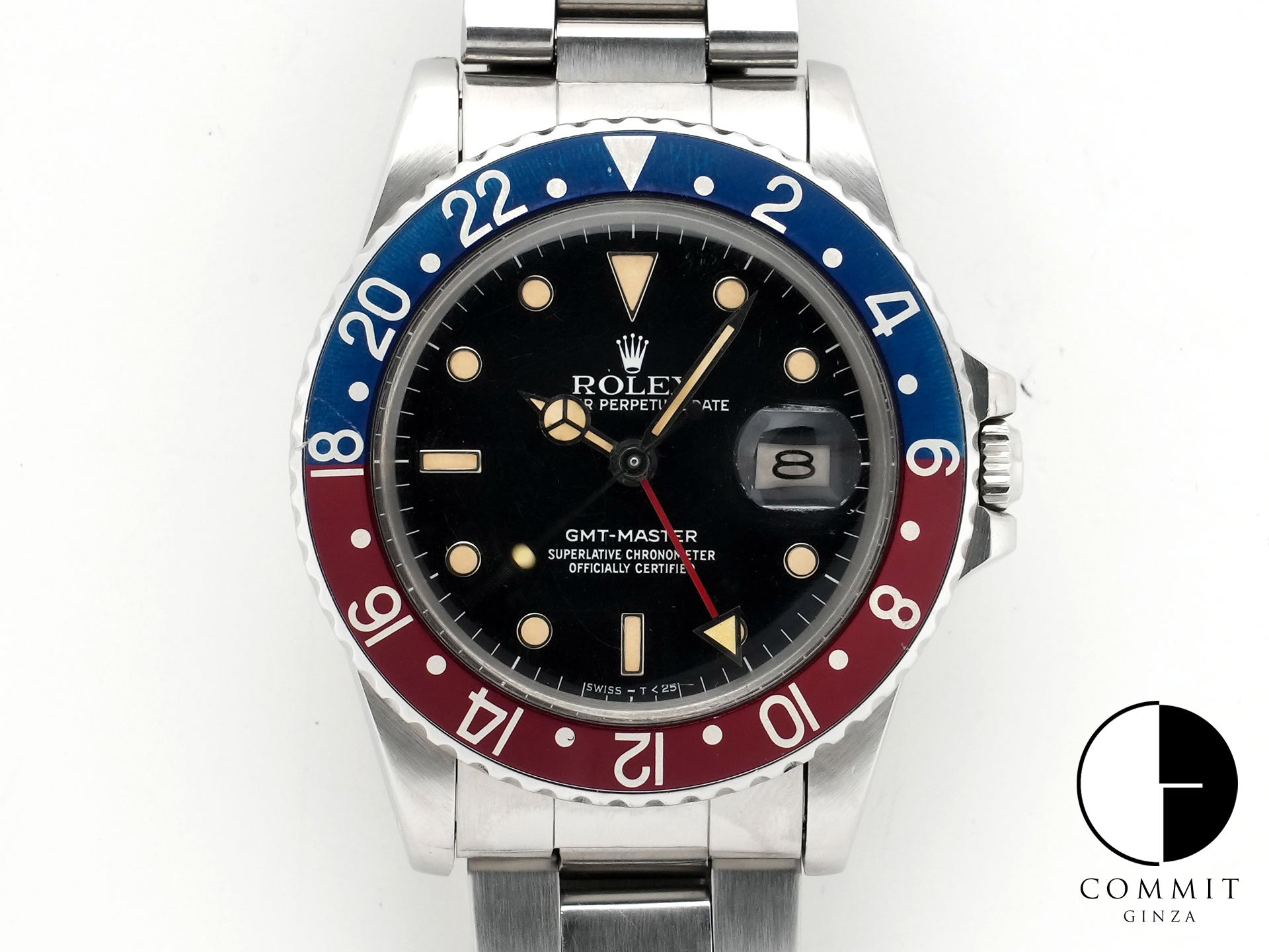 ROLEX GMT-Master Ref. 16750 Stainless Steel Black Dial Oyster Bracelet Used r5atuk5h