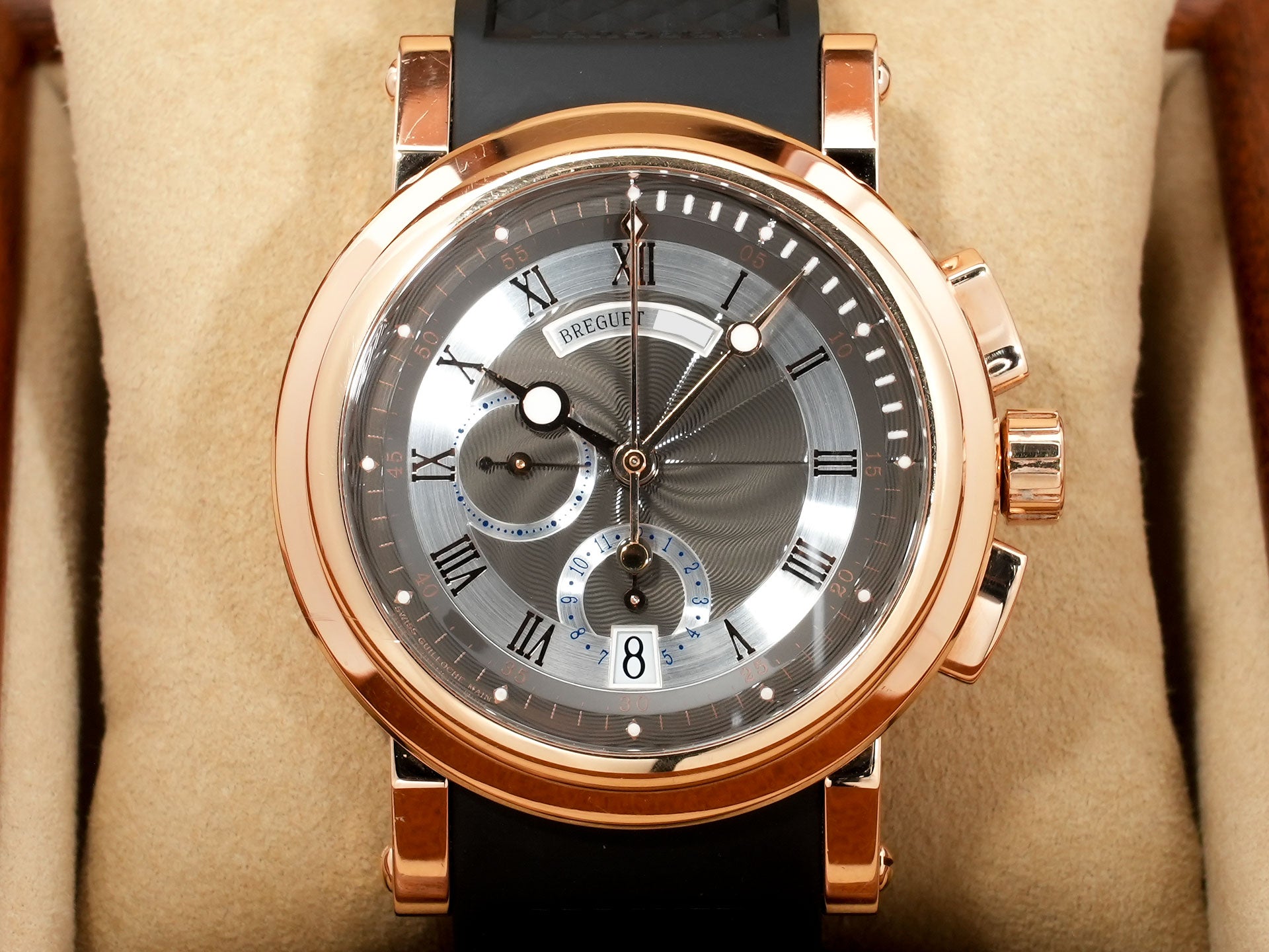 ブレゲ マリーン Ⅱ クロノグラフ Ref.5827BR/Z2/5ZU ローズゴールド グレー文字盤 中古 3ojzm996