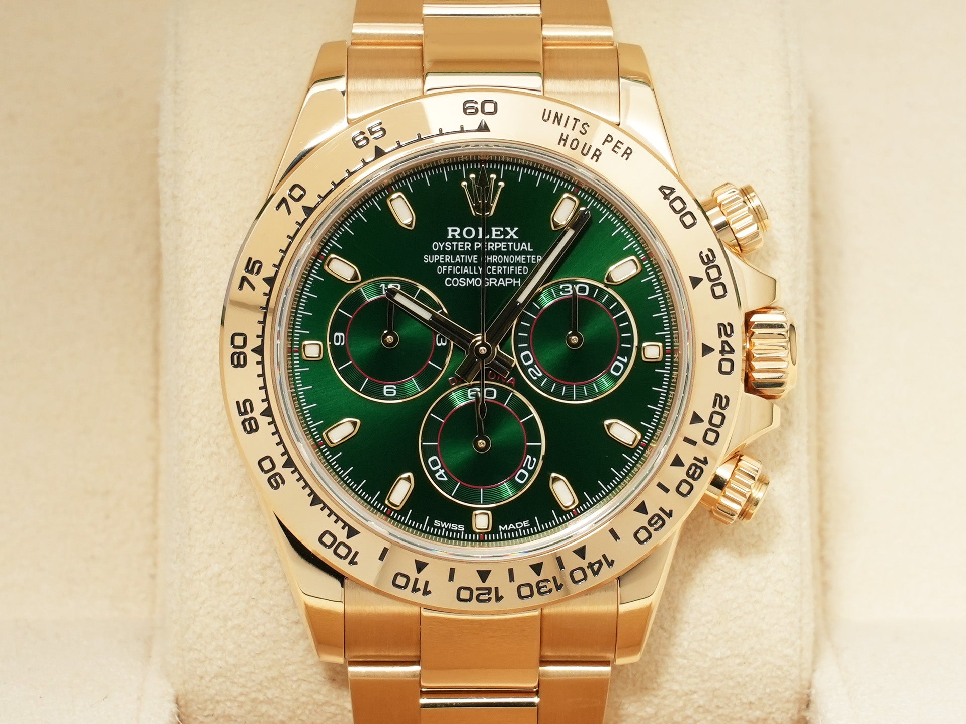 ロレックス デイトナ Ref.116508 イエローゴールド グリーン文字盤 中古 oi868j63