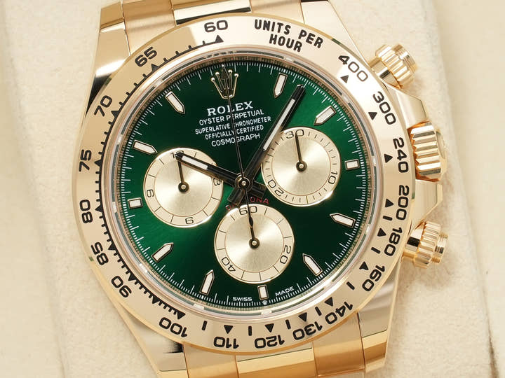 ロレックス デイトナ Ref.126508 イエローゴールド グリーン文字盤 未使用 vmw56iky