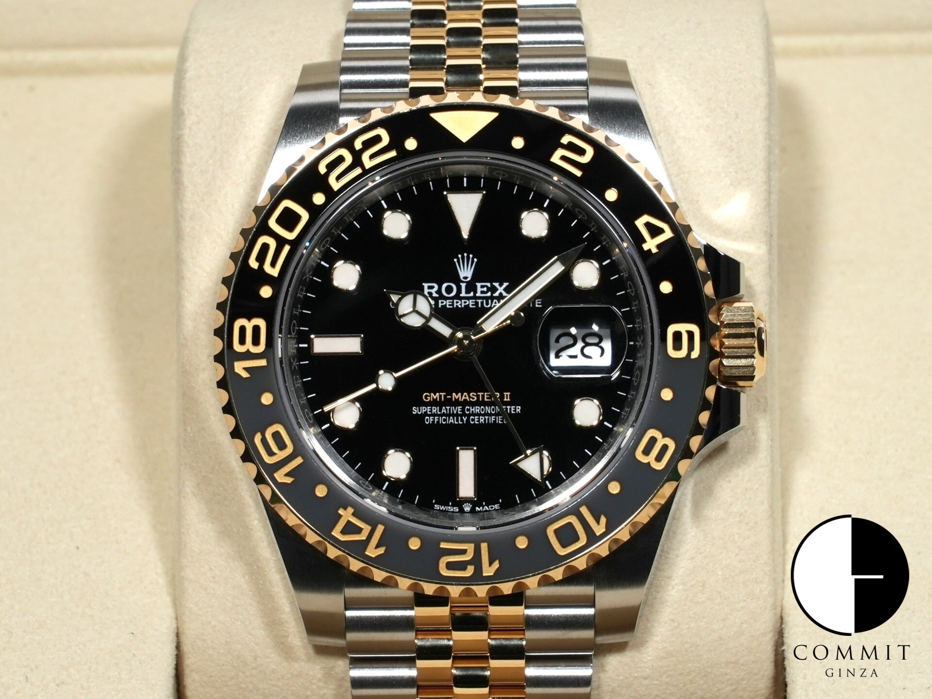 ロレックス GMTマスターII Ref.126713GRNR ステンレススチール/イエローゴールド ブラック文字盤 ジュビリーブレスレット 未使用 kfbmg3mz