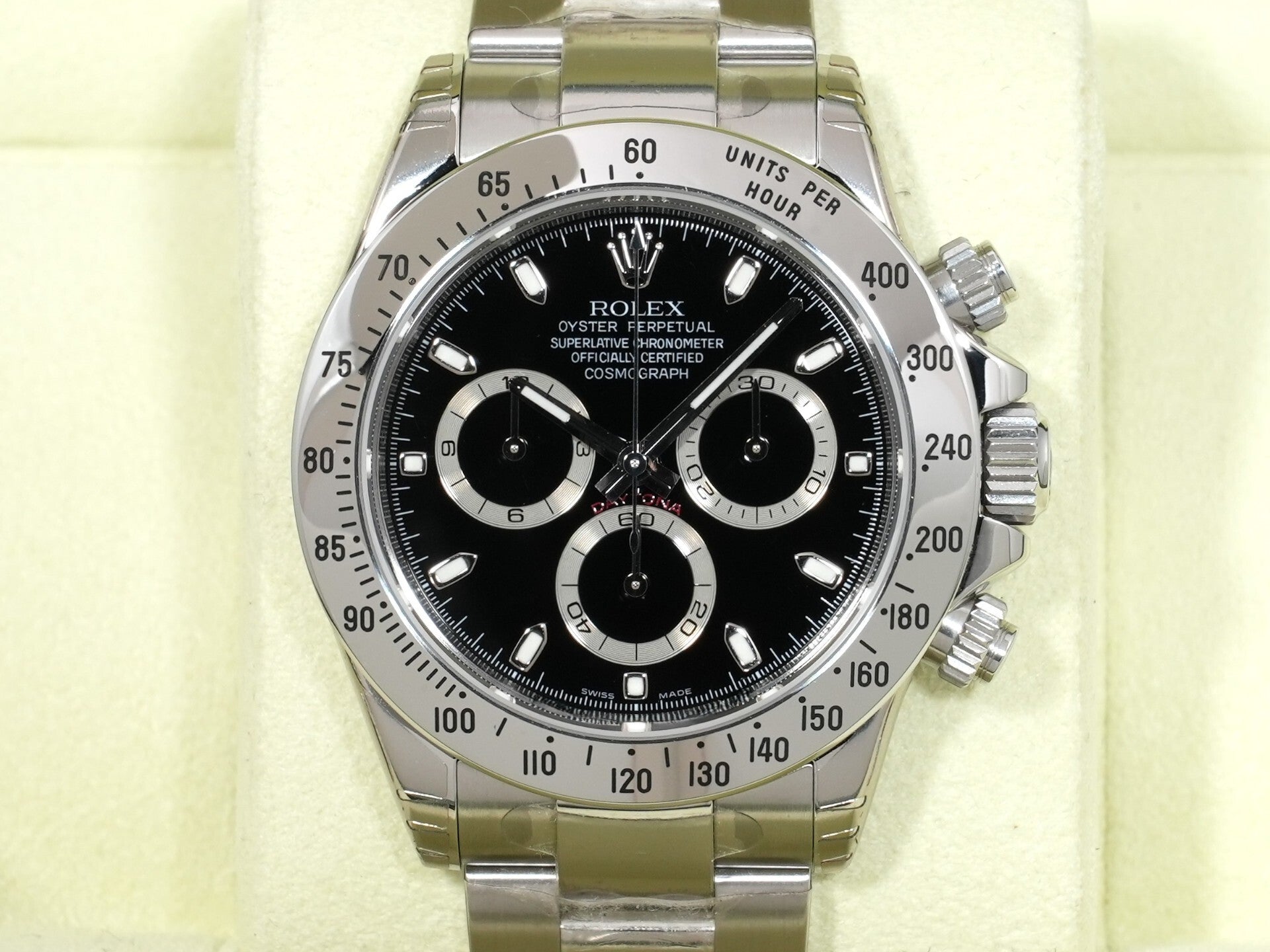 Rolex Daytona Ref. 116520 Stainless Steel Black Dial New Old Stock cah5ktcf