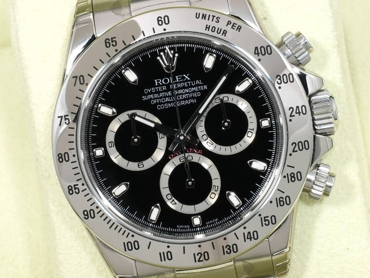 Rolex Daytona Ref. 116520 Stainless Steel Black Dial New Old Stock cah5ktcf