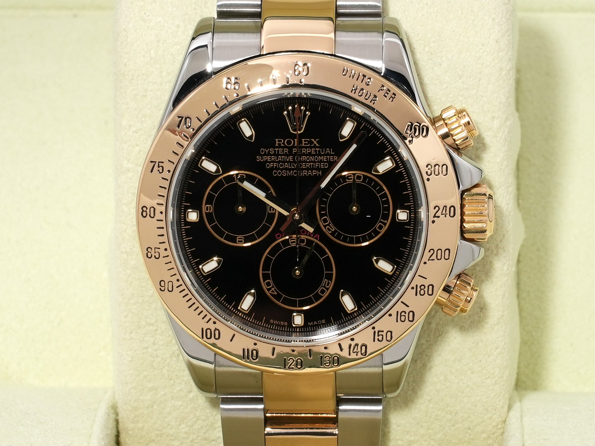 Rolex Daytona Ref. 116523 Stainless Steel/Yellow Gold Black Dial Excellent Used Condition ui9wmku3