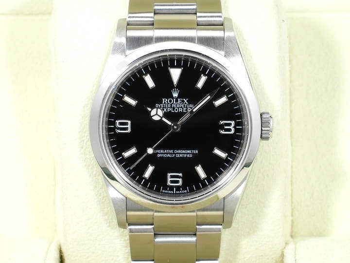 ロレックス エクスプローラーI Ref.114270 ステンレススチール ブラック文字盤 オイスターブレスレット 中古 9zhbpqsj