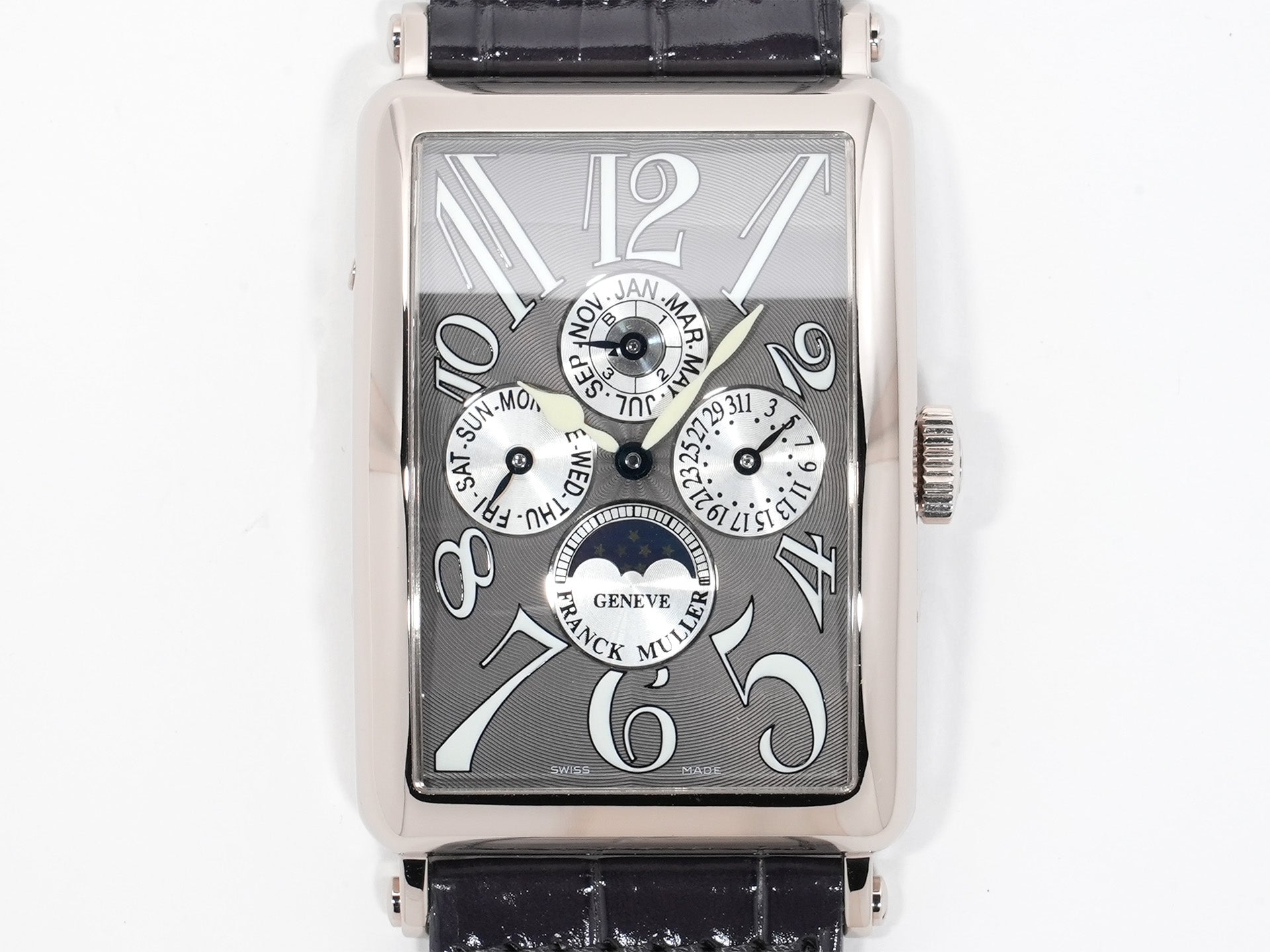 フランクミュラー ロングアイランド パーペチュアルカレンダー Ref.1200 QP ホワイトゴールド グレー文字盤 美中古 n84dzwsb