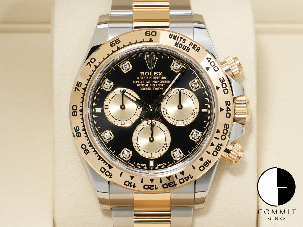 ロレックス デイトナ Ref.126503G ステンレススチール/イエローゴールド ブラックxゴールデンx8Pダイヤ文字盤 未使用 ymdykkdc