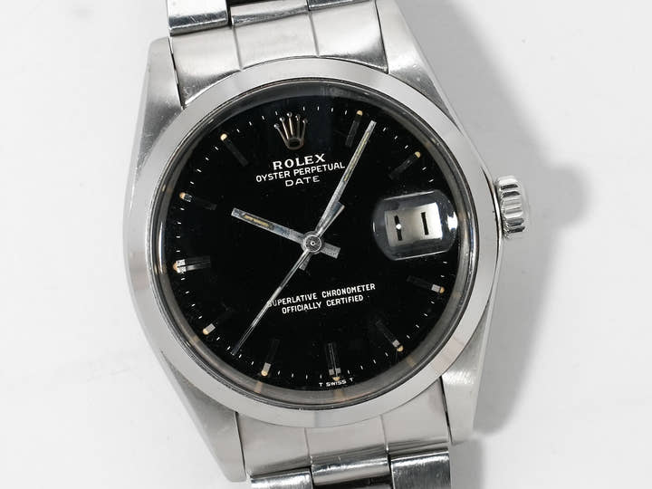 ロレックス オイスターパーペチュアル デイト Ref.1500 ステンレススチール ブラック文字盤 中古 84yvu8na