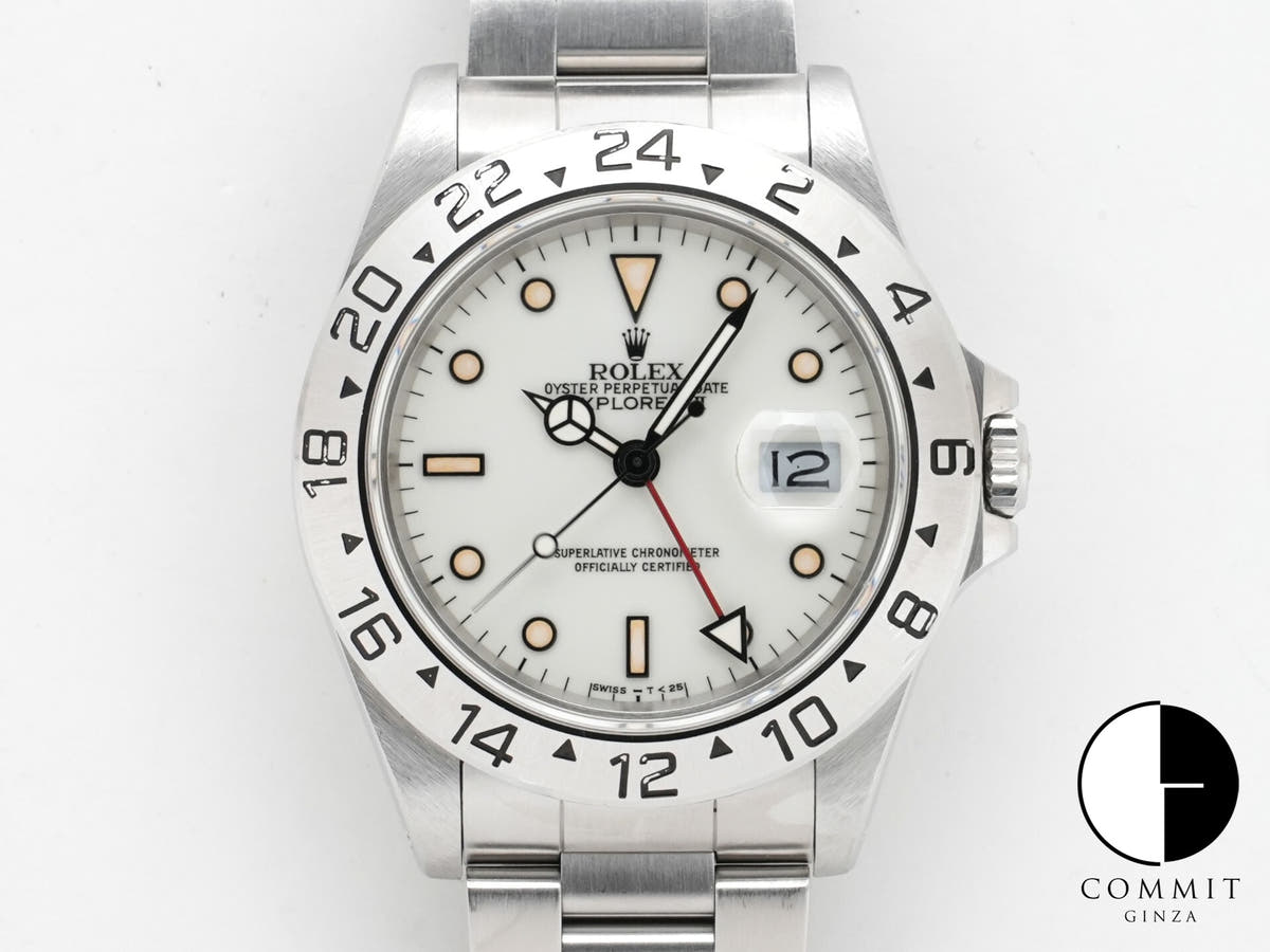 Rolex Explorer II Ref. 16570 Stainless Steel White Dial Oyster Bracelet Used rbnijusc