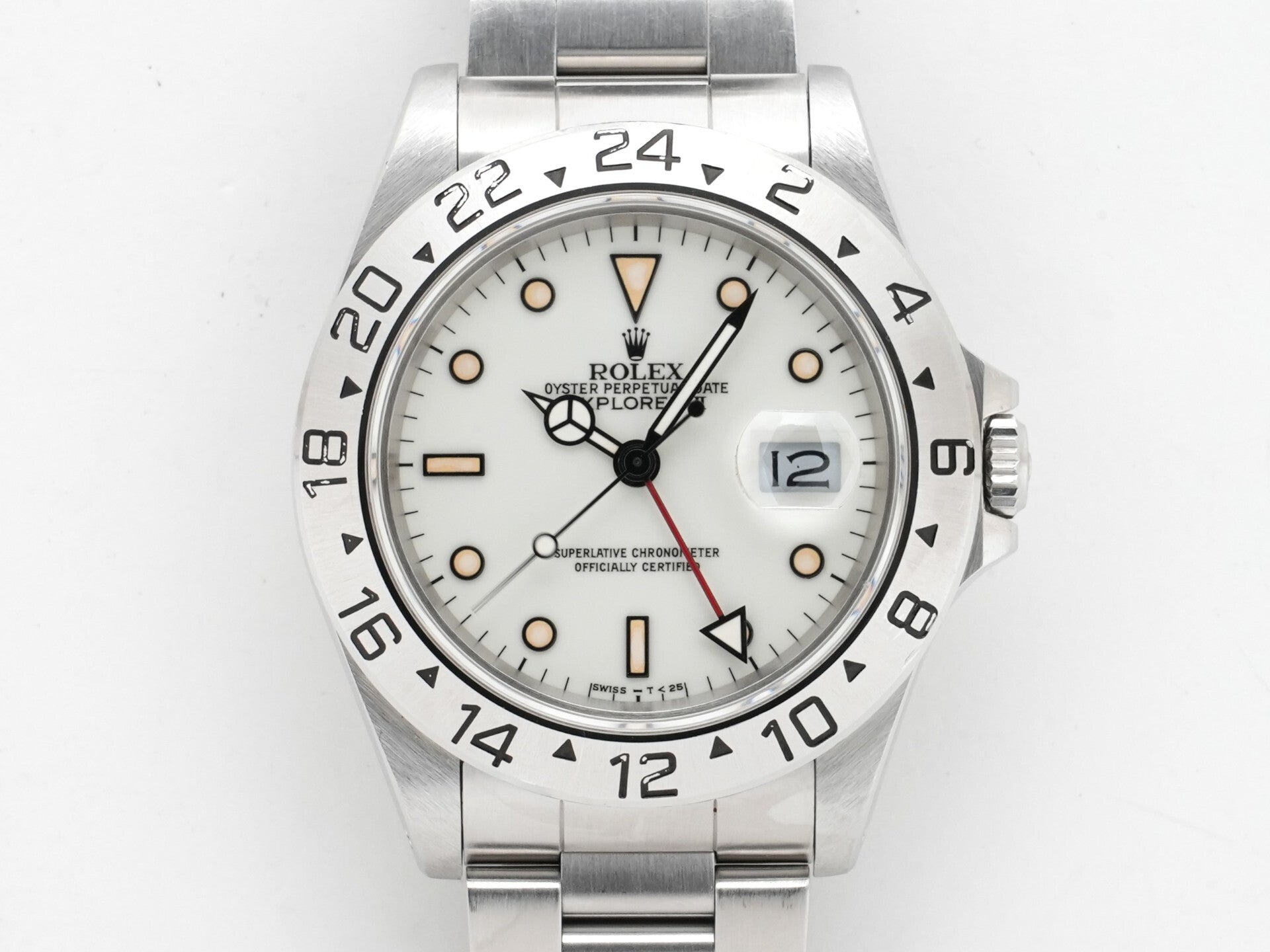 ロレックス エクスプローラーII Ref.16570 ステンレススチール ホワイト文字盤 オイスターブレスレット 中古 rbnijusc