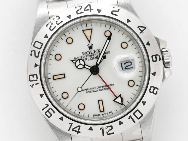 Rolex Explorer II Ref. 16570 Stainless Steel White Dial Oyster Bracelet Used rbnijusc