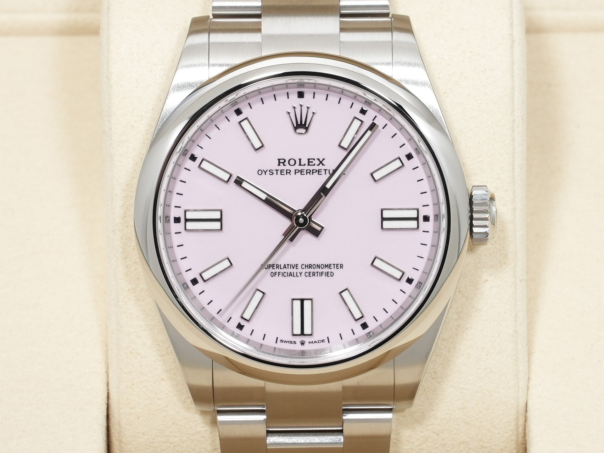 ロレックス オイスターパーペチュアル41 Ref.134300 ステンレススチール キャンディピンク文字盤 未使用 3is8rosh