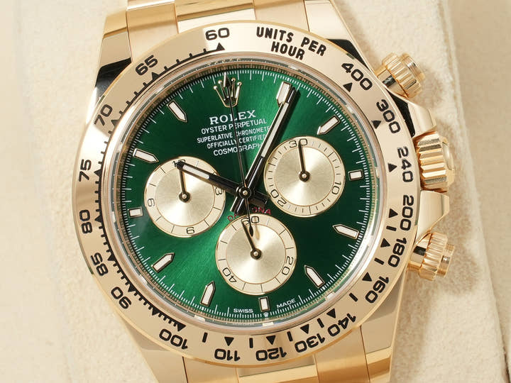 ロレックス デイトナ Ref.126508 イエローゴールド グリーン文字盤 未使用 59omvfsk