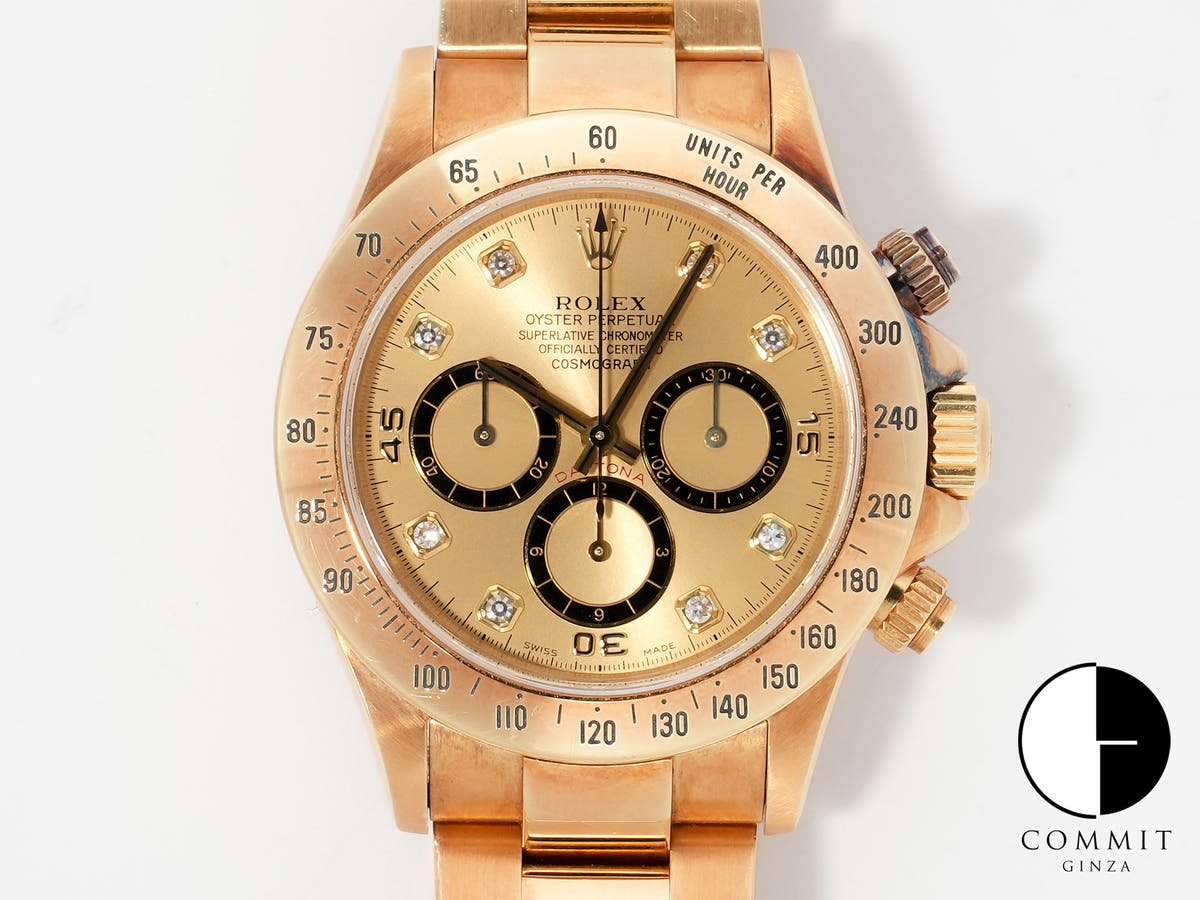 Rolex Daytona El Primero Ref. 16528G Yellow Gold Champagne x 8P Diamond Dial Used 3ws6sfh7