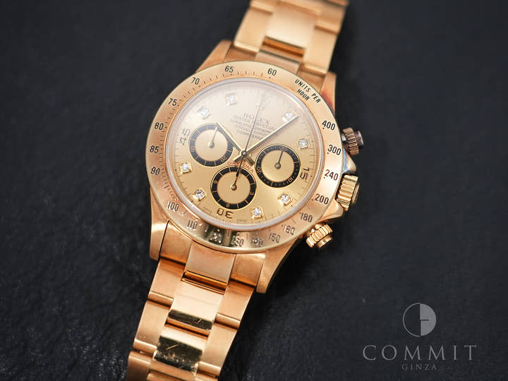 Rolex Daytona El Primero Ref. 16528G Yellow Gold Champagne x 8P Diamond Dial Used 3ws6sfh7