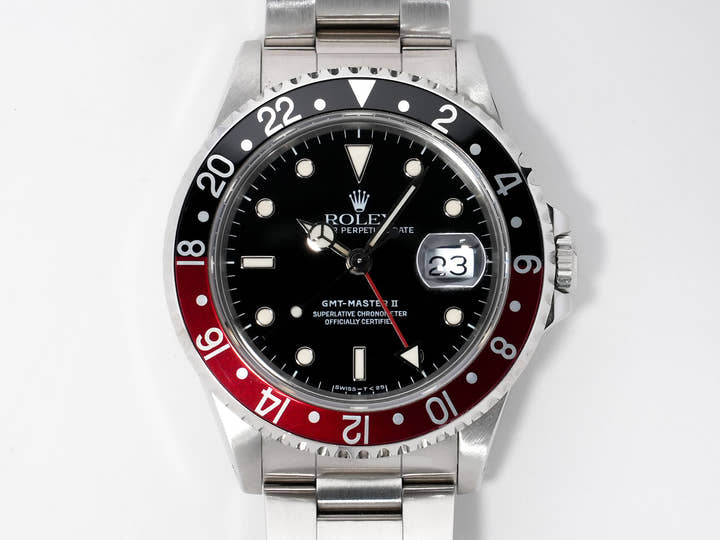 ロレックス GMTマスターII Ref.16710 ステンレススチール ブラック文字盤 オイスターブレスレット 中古 pkswiygg