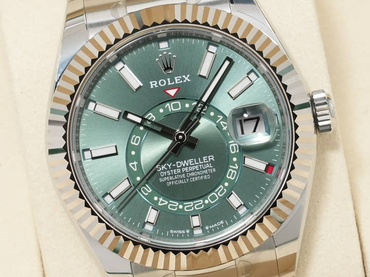 ロレックス スカイドゥエラー Ref.336934 ステンレススチール/ホワイトゴールド ミントグリーン文字盤 オイスターブレスレット 未使用 apzaduvf