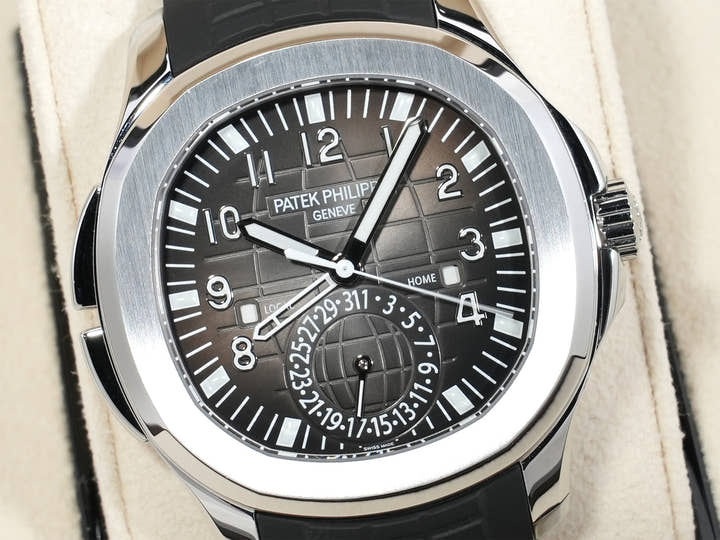パテックフィリップ アクアノート トラベルタイム Ref.5164A-001 ステンレススチール ブラック文字盤 美品 dzx3jbbd