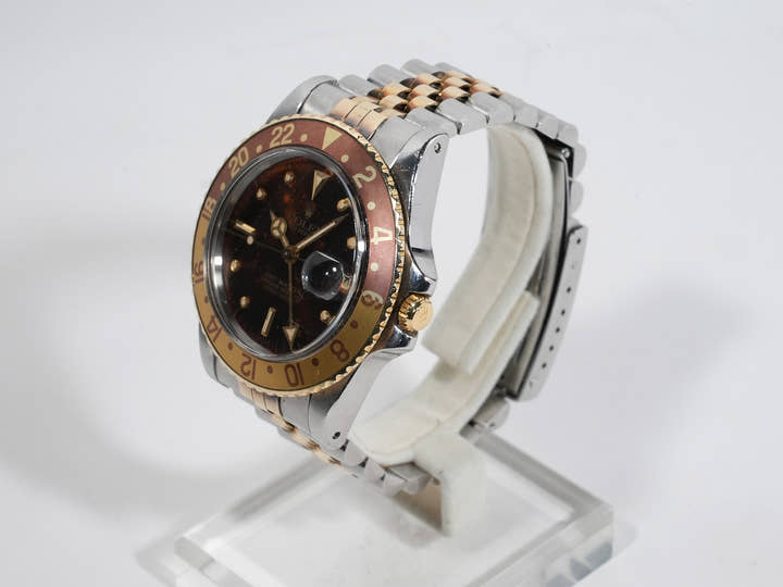 ロレックス GMTマスター Ref.16753 ステンレススチール/イエローゴールド ブラウン文字盤 ジュビリーブレスレット 中古 e63tpsfz