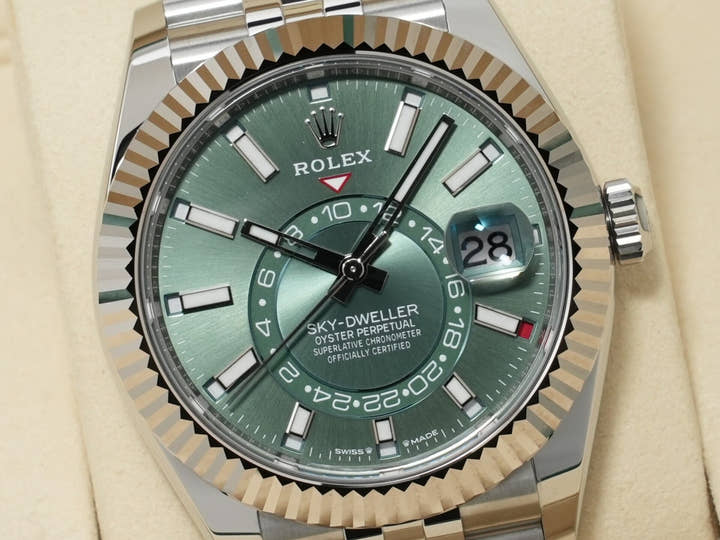 ロレックス スカイドゥエラー Ref.336934 ステンレススチール/ホワイトゴールド ミントグリーン文字盤 ジュビリーブレスレット 未使用 gux4nxd8