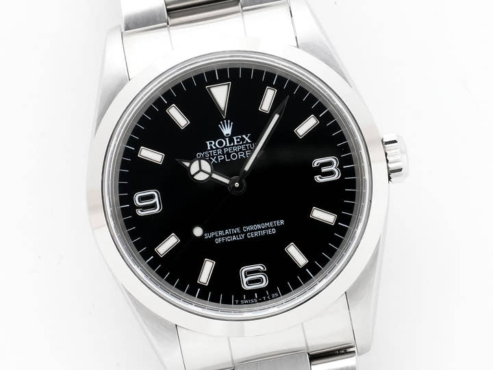 ロレックス エクスプローラーI Ref.14270 ステンレススチール ブラック文字盤 オイスターブレスレット 美中古 9wphmni4