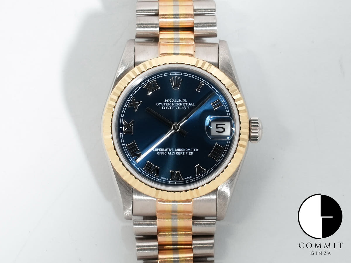 ロレックス デイトジャスト Ref.68279BIC ホワイトゴールド/ローズゴールド/イエローゴールド ブルーローマン文字盤 美中古 t2oncrsk