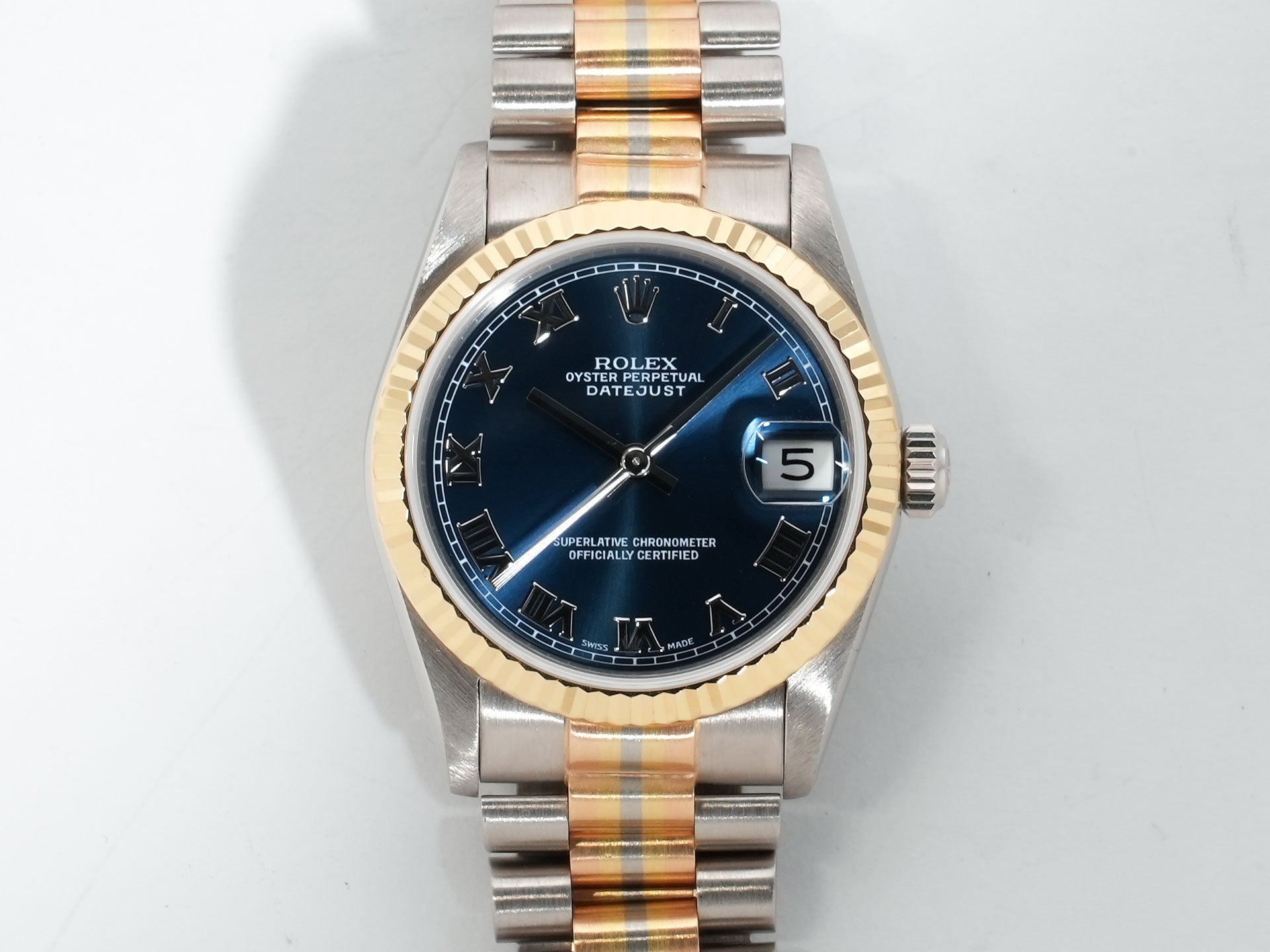 ロレックス デイトジャスト Ref.68279BIC ホワイトゴールド/ローズゴールド/イエローゴールド ブルーローマン文字盤 美中古 t2oncrsk