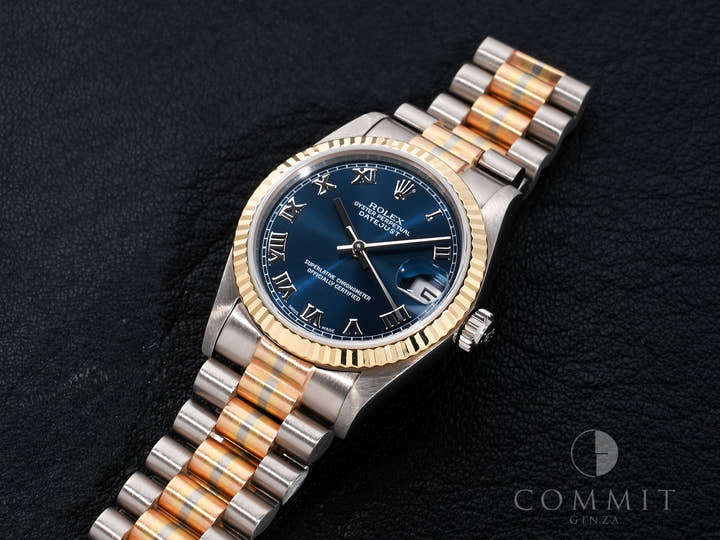 ロレックス デイトジャスト Ref.68279BIC ホワイトゴールド/ローズゴールド/イエローゴールド ブルーローマン文字盤 美中古 t2oncrsk
