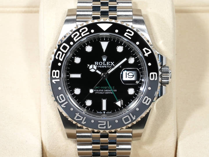 ロレックス GMTマスターII Ref.126710GRNR ステンレススチール ブラック文字盤 ジュビリーブレスレット 未使用 ws3jpwxd