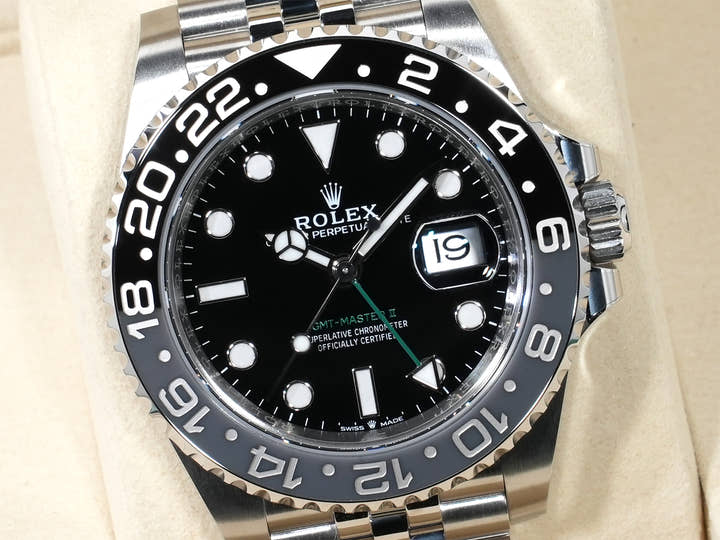 ロレックス GMTマスターII Ref.126710GRNR ステンレススチール ブラック文字盤 ジュビリーブレスレット 未使用 ws3jpwxd