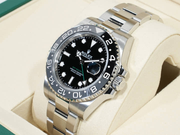 ロレックス GMTマスターII Ref.126710GRNR ステンレススチール ブラック文字盤 オイスターブレスレット 未使用 2hib5iof