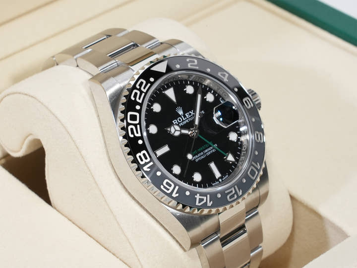 Rolex GMT-Master II Ref.126710GRNR Stainless Steel Black Dial Oyster Bracelet Unused anrz2fz9